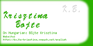 krisztina bojte business card
